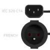Strāvas adapteris QOLTEC IEC 320 C14 uz franču kontaktdakšu, 0,15 m kabelis