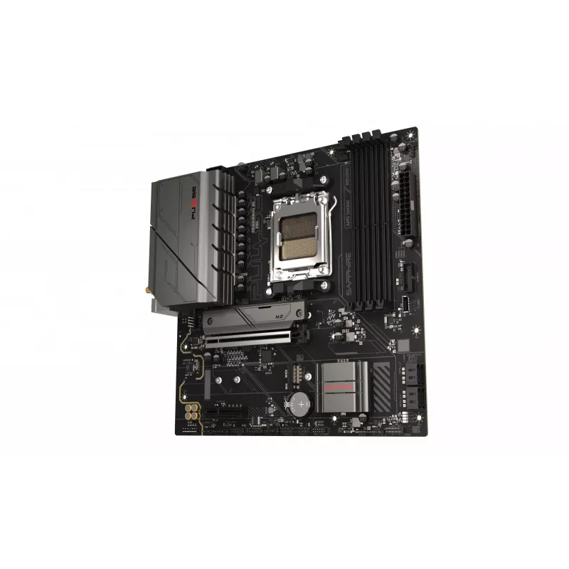Mātesplate Sapphire PULSE B850M WIFI — AMD B850 micro ATX, Socket AM5, DDR5 līdz 7600 MHz, 4 DIMM, 192 GB, Wi‑Fi 6, 2.5GbE