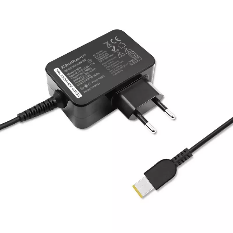Barošanas adapteris Qoltec 51035 45W iekštelpu melns 220-240V