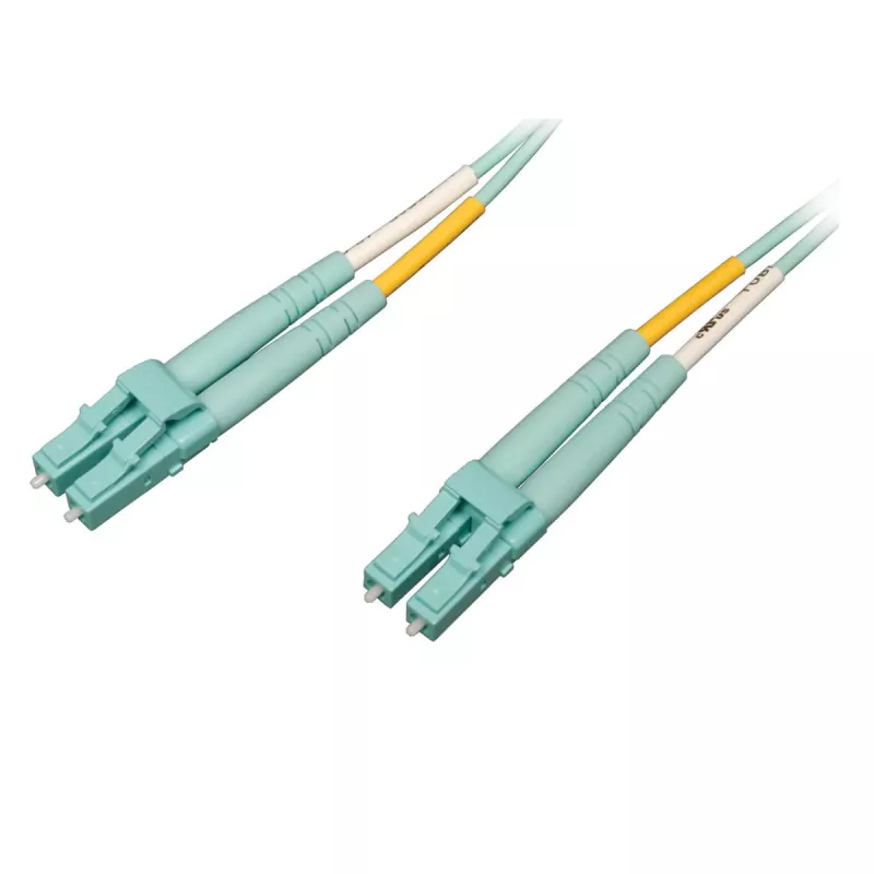 Tripp 2M 10Gb/100Gb Dupleksa daudzmodu 50/125 OM4 LSZH šķiedru savienojuma kabelis LC/LC Aqua 2 metri - Savienojuma kabelis - LC daudzmodu (M)