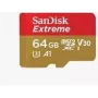 SanDisk Extreme - zibatmiņas karte (iekļauts microSDXC uz SD adapteris) - 64 GB - A2 / Video Class V30 / UHS-I U3 / Class10 - microSDXC UHS-I (SDSQXA2-064G-GN6AA)