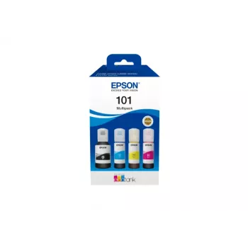 Oriģināls Epson EcoTank tintes pudeļu 4 krāsu komplekts — Melna 127 ml, Ciāna/Fuksīna/Dzeltena 210 ml (C13T03V64A)