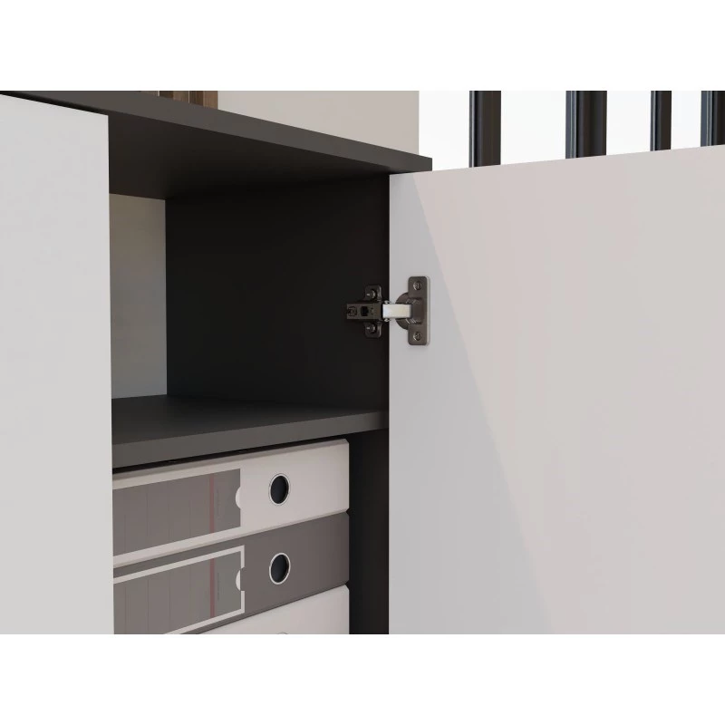 OLIV 2D CLOSED SHELVING UNIT, ANTHRACITE/Balts SET