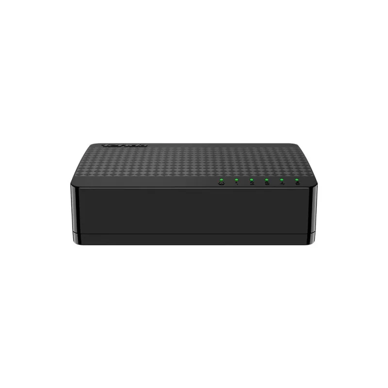 Tīkla komutators TENDA SG105M — 5-portu Gigabit Ethernet (10/100/1000), melns, darbvirsmas/pie sienas stiprināms