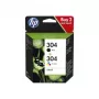 HP 304 2 iepakojums Melna/Trīskrāsu oriģinālās tintes kasetnes