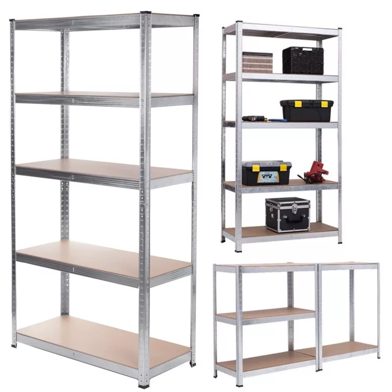 Plaukts GreenBlue GB378, cinkots metāls, 5 plaukti, cinkots tērauds, 900×400 mm, max 75 kg uz plauktu