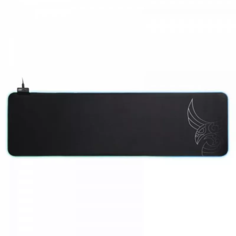 L33T Gaming 160406 Asar Bardagi XXL RGB Gaming pelēks paliktnis, ātra virsma. 920 x 294 x 3 mm, Melns