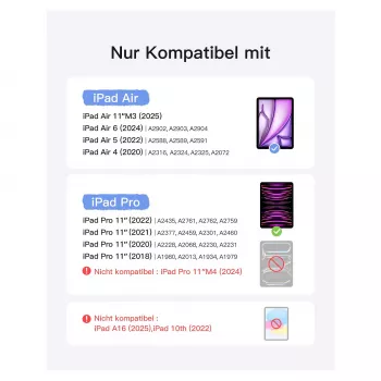 inateck tastatūra iPad 11 iPad Air 4/5Gen.Com. QWERTZ purple