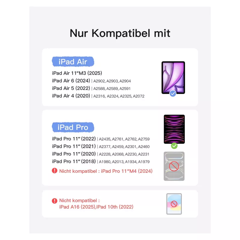 inateck tastatūra iPad 11 iPad Air 4/5Gen.Com. QWERTZ purple