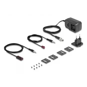AV raidītāja un uztvērēja komplekts DELOCK 65955 — Cat6/Cat6a HDMI paplašinātājs, līdz 3840×2160, vadu, Micro-USB B barošana