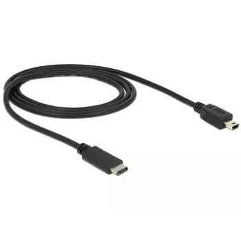USB kabelis DeLOCK 83603 USB 2.0 1m USB C Mini-USB B Melns