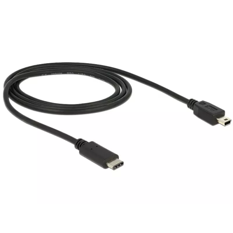 USB kabelis DeLOCK 83603 USB 2.0 1m USB C Mini-USB B Melns