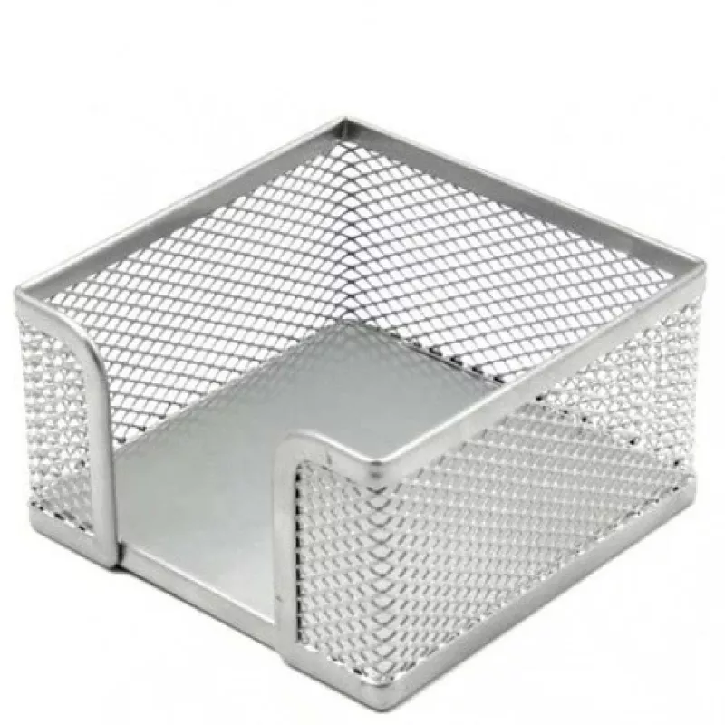 Piezīmju papīra kastīte Forpus, 9,5x9,5 cm, sudraba, perforēts metāls 1005-007