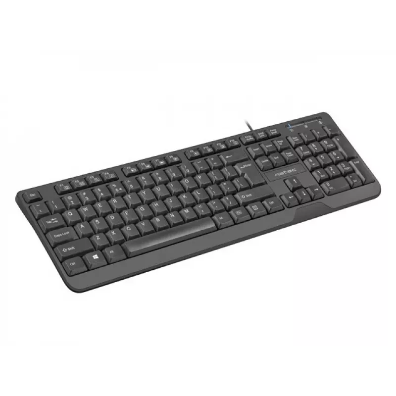 NATEC KEYBOARD TROUT SLIM USB, US IZKĀRTOJUMS, MELNS