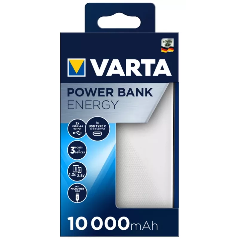 Pārnēsājams lādētājs Varta Energy 10000, 10000 mAh