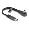 DeLOCK USB 2.0 plakanā lentes kabelis USB Type-C vīrišķais uz USB Type-C vīrišķais leņķveida PD 3.0 60 W 14 cm melns