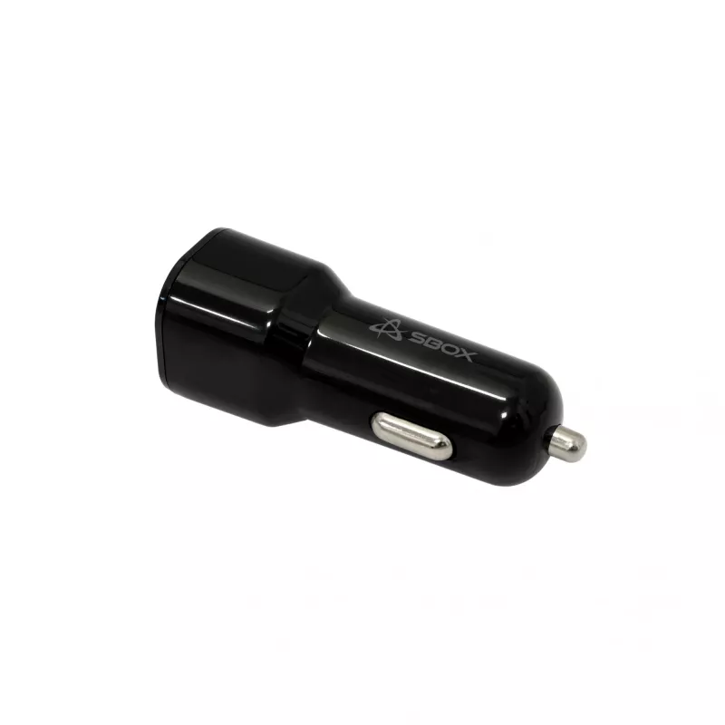 Auto lādētājs SBOX CC-038 38W melns — divu portu USB strāvas adapteris transportlīdzeklim