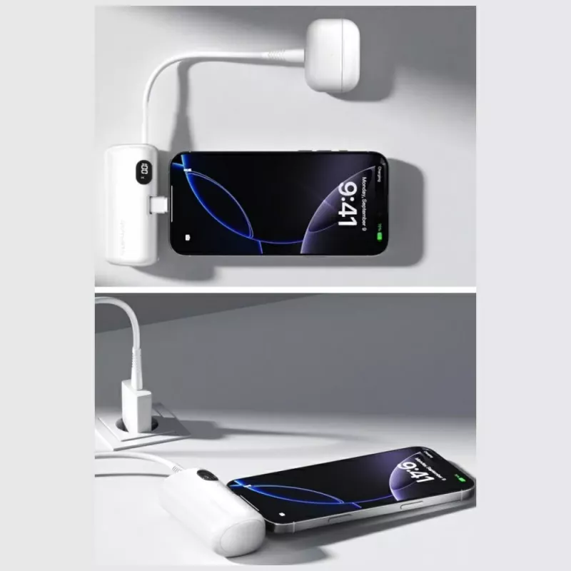 Ārējais akumulators 4smarts 541657 5000 mAh Li‑Ion balts USB‑C 2 porti PD 2.0 PPS Quick Charge 3.0 3.63 V