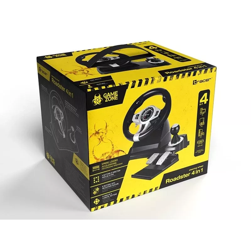 Tracer TRAJOY46524 spēļu kontrolieris Melna stūre + pedāļi PlayStation 4, PlayStation 3