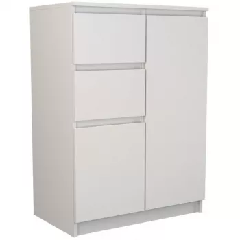 Kumodes augšdaļa e-veikals 2D2S BIEL — 2 atvilktnes, balta, 700×400×970 mm, skaidu plātne