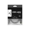 USB 2.0 A-spraudnis B-spraudnis 6 pēdu kabelis, pelēka krāsa