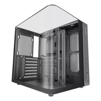 PC Midi Tower Case TACENS Mars Gaming MC-INFINIOLITE, Melns, Rūdīts stikls, atbalsta ATX/Micro-ATX/Mini-ITX, 120 mm ventilatori