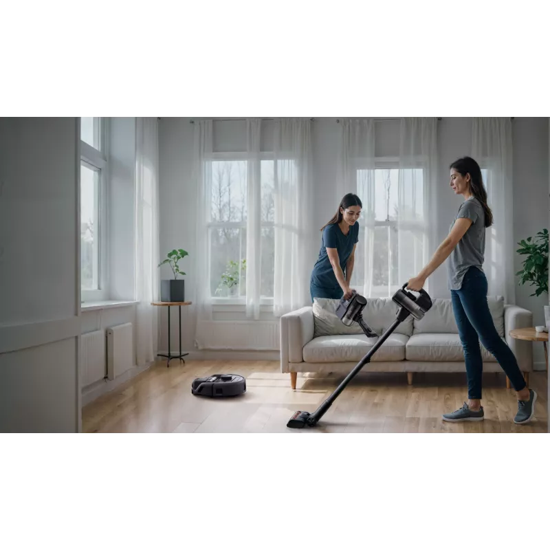 Eufy E20 Melns robota putekļsūcējs — apaļš, putekļu maisu bāzes stacija, 150 min darbības laiks, 35 cm diametrs