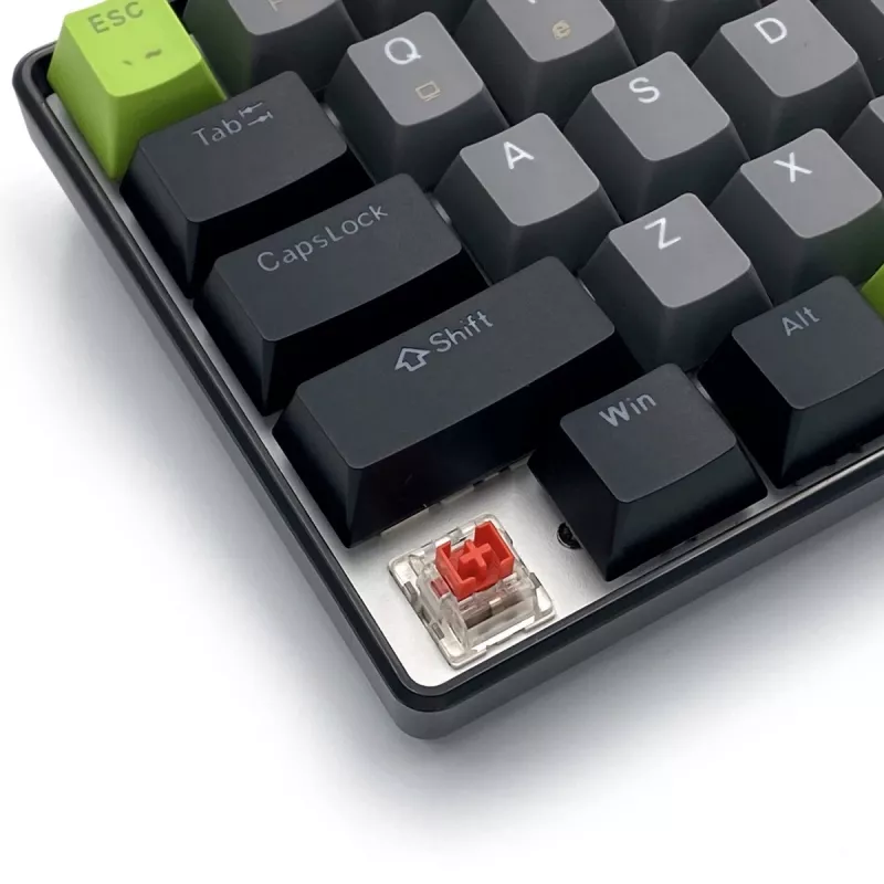 Mehāniskā tastatūra MEDIA-TECH MT1260 Red Core MX60, 60% formas koeficients, CHERRY MX Red slēdži, RGB fona apgaismojums, USB, zaļa