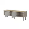 TV skapis Cama Meble FELLINI 150x40x52 cm, kašmira krāsas rāmis, eļļota ozola virsma