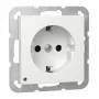 Sienas/griestu SCHUKO LED gaismeklis Gira modelis 417003 ar integrētu Schuko kontaktligzdu