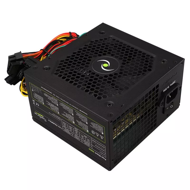 Barošanas bloks TECNOWARE Free Silent 500 W — ATX, 20+4 pin, 120 mm ventilators, 86% efektivitāte