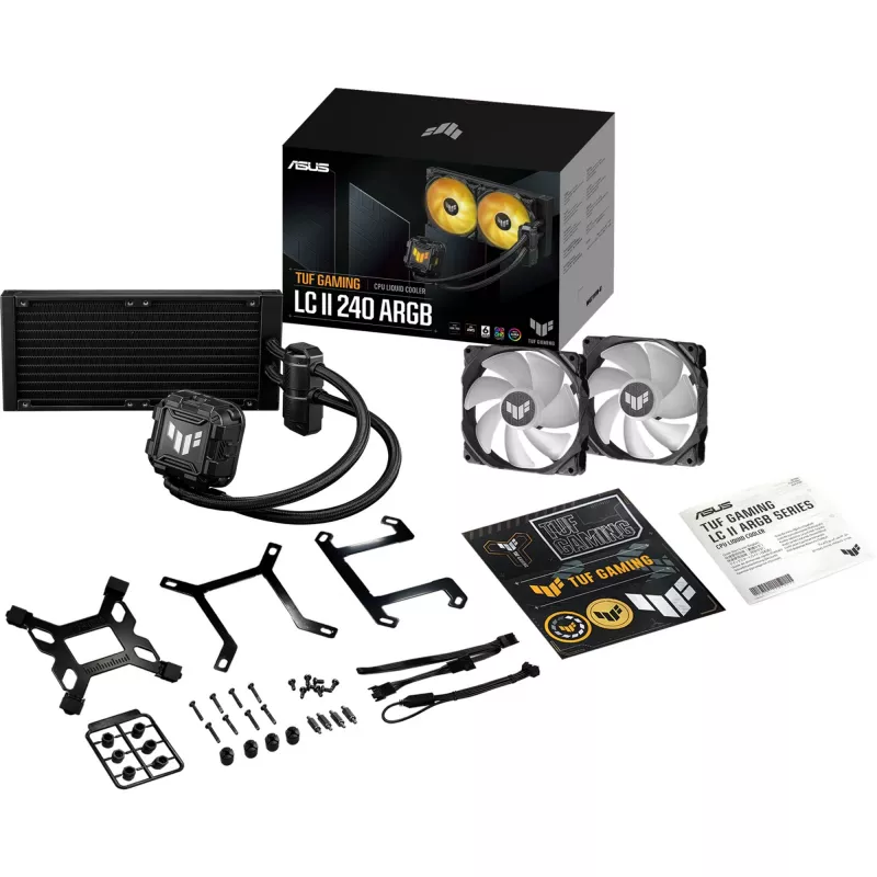 ASUS TUF GAMING LC II 240 ARGB Procesora šķidruma dzesēšanas komplekts 12 cm Melns