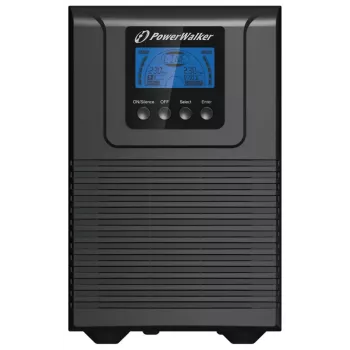 Nepārtrauktas barošanas avots PowerWalker VFI 1000 TGB — 1 kVA (900 W), dubultās pārveidošanas tiešsaistes režīmā, 4× C13 izejas, USB, RS-232, EPO