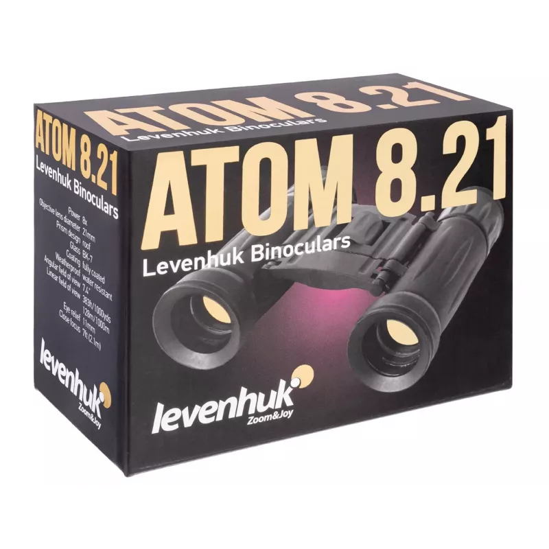 Binoklis Levenhuk Atom 8x21 Roof melns palielinājums 8x
