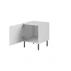 Naktsgaldiņu komplekts Cama Meble HOLE — 2 gab., 44×40,5×53,5 cm, balts matēts, MDF/skaidu plātne, 16 mm rāmis