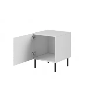 Naktsgaldiņu komplekts Cama Meble HOLE — 2 gab., 44×40,5×53,5 cm, balts matēts, MDF/skaidu plātne, 16 mm rāmis