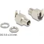 DeLOCK savienotājs DC 5,5 x 2,5 mm ligzda, montāžas, lodējams, leņķveida 20 V 10 A