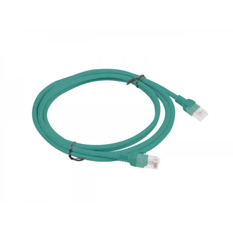 LANBERG Cat5e U/UTP komutācijas kabelis RJ-45 uz RJ-45 2 m zaļš, CCA 26 AWG, HDPE apvalks, 100 MHz