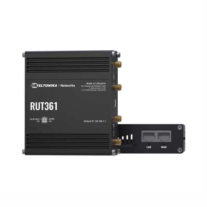 Teltonika Industrial 4G LTE maršrutētājs RUT361 Cat 6 LTE, WiFi 4, 2x RJ45 100Mb/s, IP30