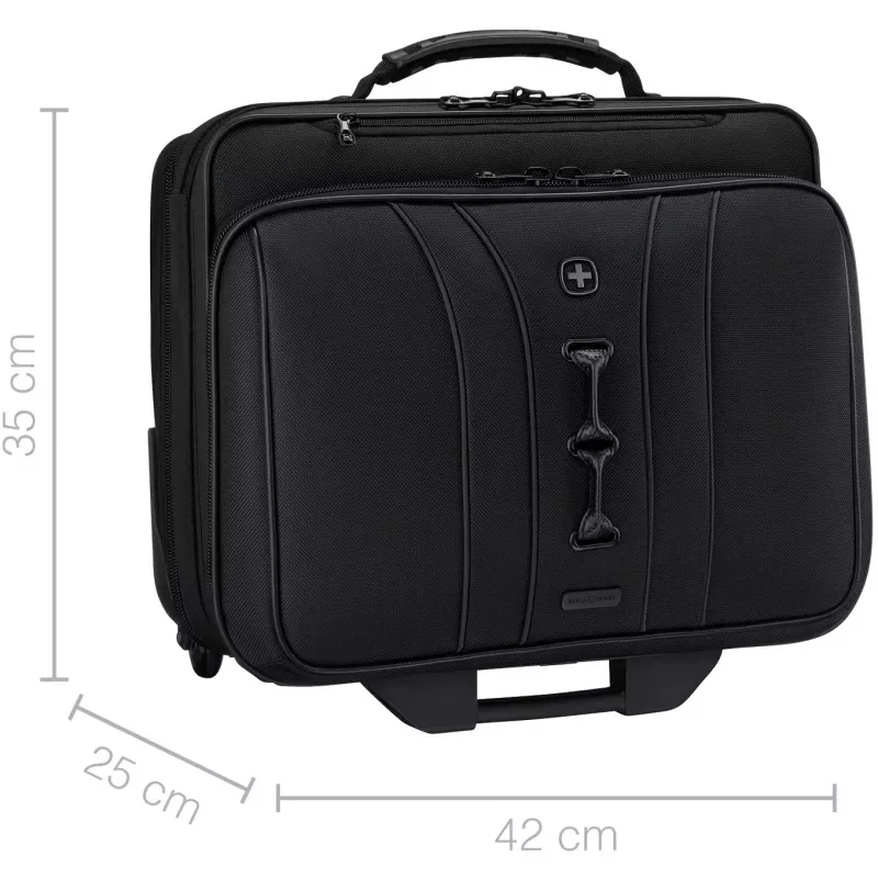 Wenger portatīvā datora soma ar riteņiem Legacy Melns Series 15,6 collu (39,62 cm) klēpjdatoram ar planšetdatora kabatu