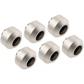 OPTIMUS cieto cauruļu savienotāju komplekts OP-FIT-HARD-12MM-NICKEL-6PACK — 12 mm, 6 gab. ar montāžas instrumentu, matēts niķelis