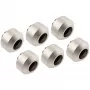 OPTIMUS cieto cauruļu savienotāju komplekts OP-FIT-HARD-12MM-NICKEL-6PACK — 12 mm, 6 gab. ar montāžas instrumentu, matēts niķelis