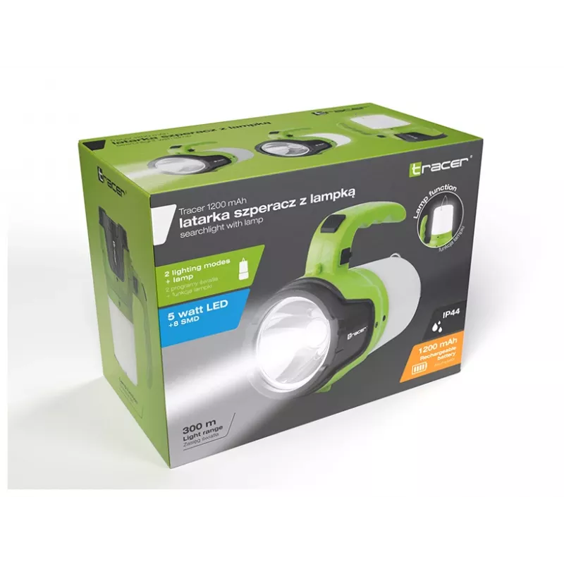Kabatas lukturītis TRACER TRAOSW46895 ar 1200mAh uzlādējamu bateriju, rokas meklēšanas gaisma