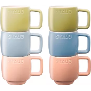 Keramikas krūzes Staub 6 gab. komplekts daudzkrāsu 100 ml