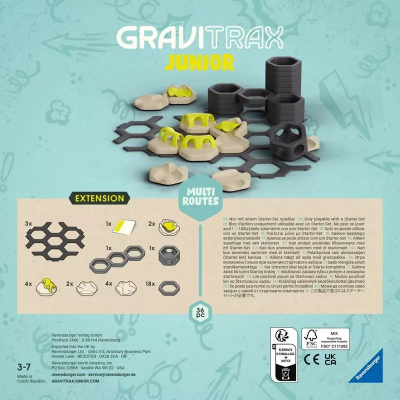 GraviTrax Junior paplašinājums Multi Routes, dzelzceļš