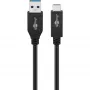 Wentronic goobay - USB kabelis - USB-C (M) to USB Typee A (M) - USB 3,1 Gen 2 3 A - 50cm - Round - Melns (41073)