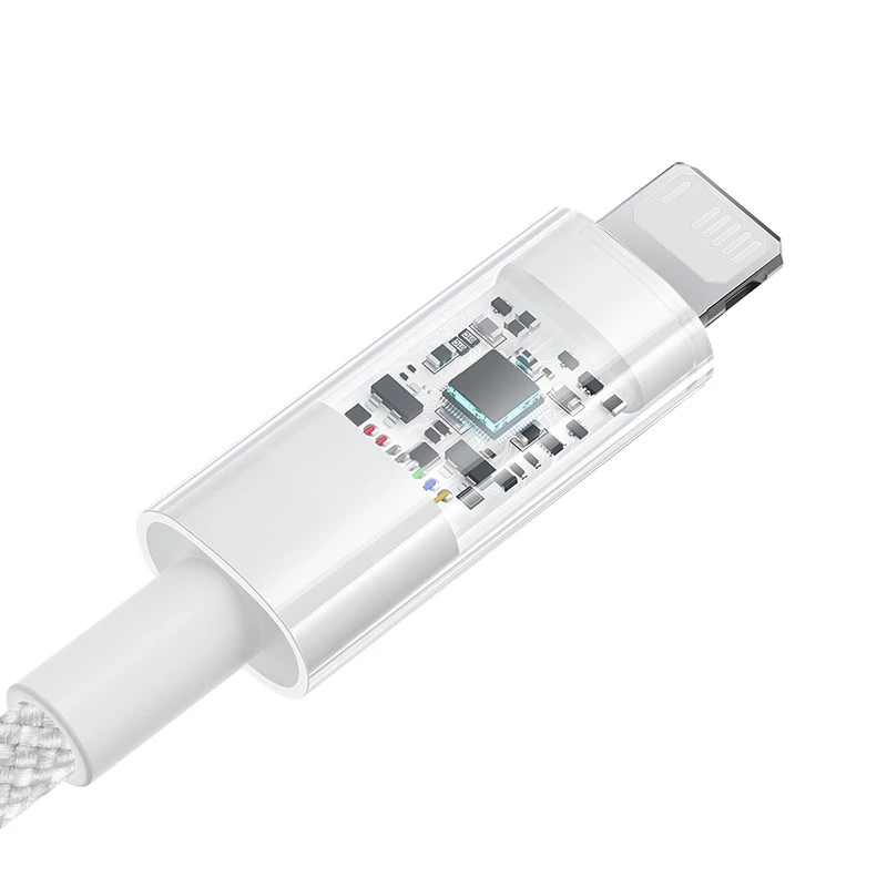 Baseus Gem USB–IP 2.4A ātrās uzlādes kabelis 2 m Balts