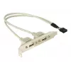 Slotbracket 1x iekšējais USB 5pin uz 2x USB2.0 ārējais DeLOCK 71000