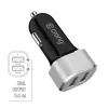 Auto lādētājs 2xUSB 2.4A alumīnijs