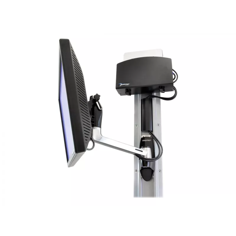 Ergotron LX HD sienas stiprinājuma šarnīrsavienojuma svira - Montāžas komplekts (šarnīrsavienojuma svira, rokturis) televizoram (noliekšana un pagriešana) - Alumīnijs - Ekrāna izmērs: līdz 106,7 cm (līdz 106,70 cm (42 inch)) - montāžas aparatūra